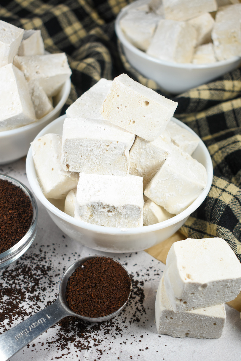 coffee marshmallows in a bowl