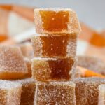 apple cider gummies in a stack