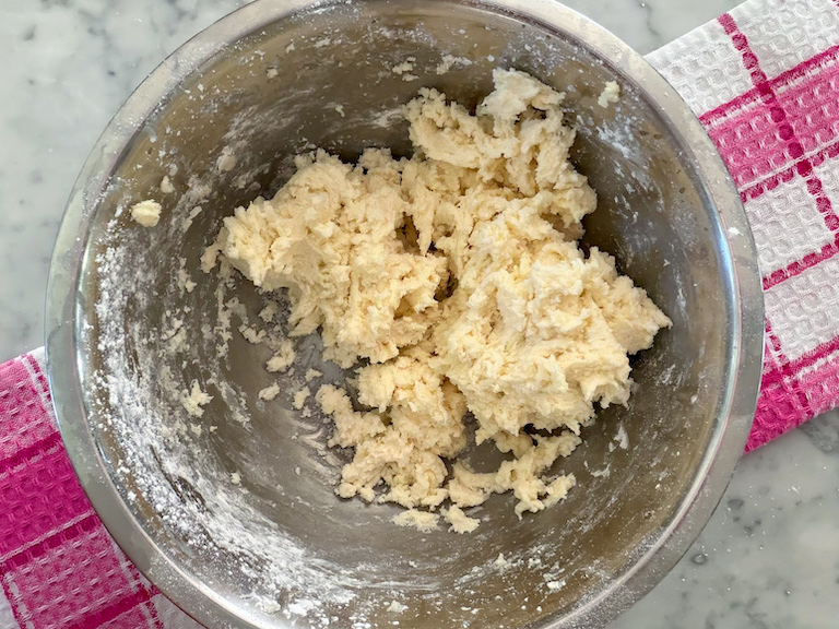buttercream in a metal bowl