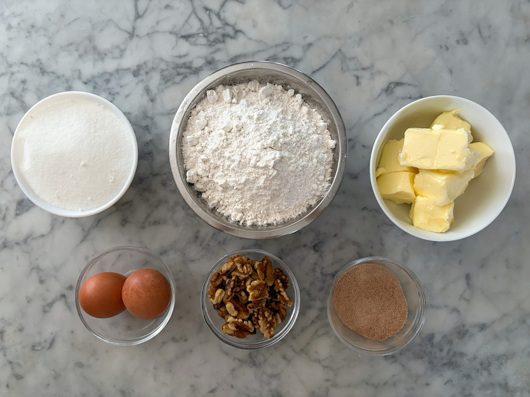 ingredients for making traditional Pennsylvania Dutch sand tarts