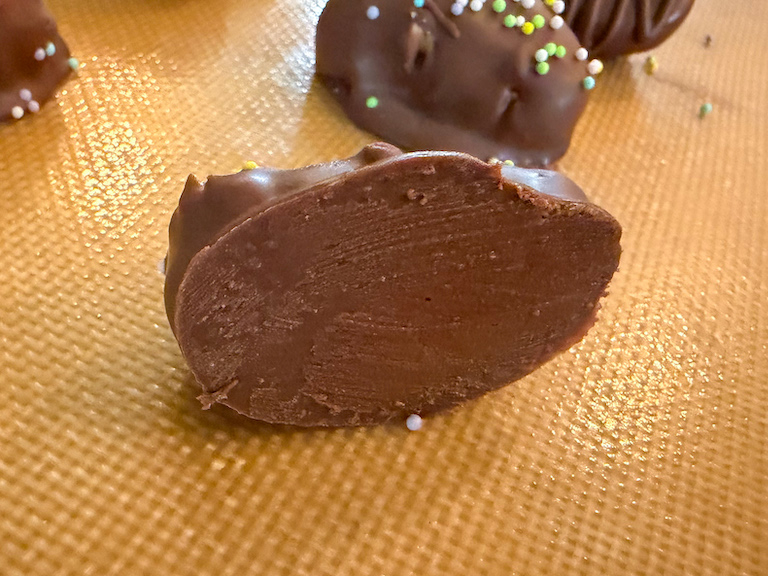 bottom of a buttercream easter egg