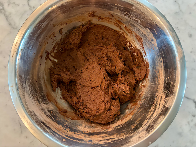 bowl of chocolate cookie dough