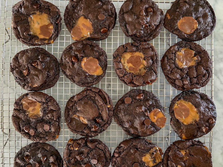 cookies on a wire rack