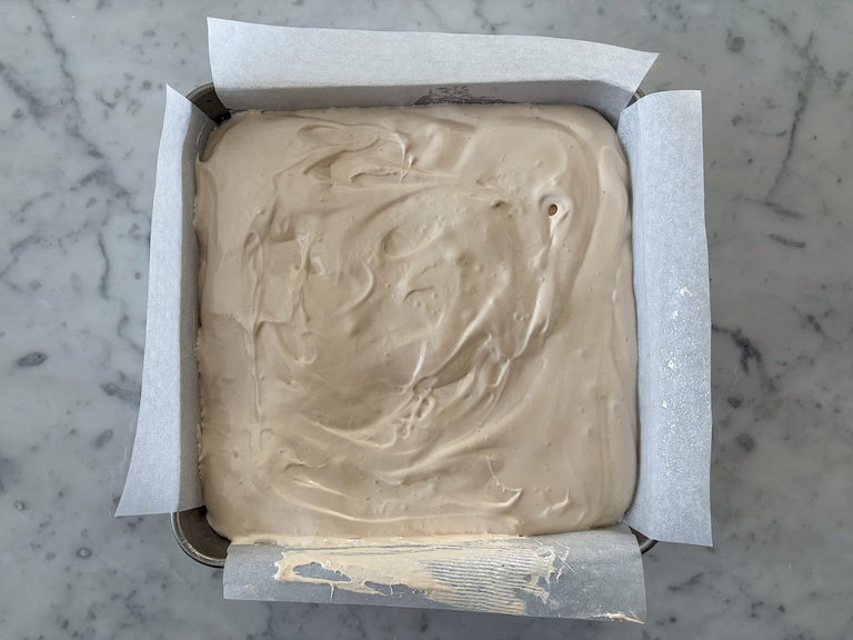 a pan of coffee marshmallows