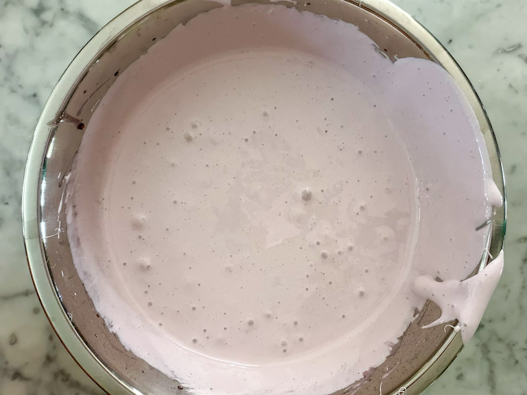 bowl of red wine marshmallow fluff