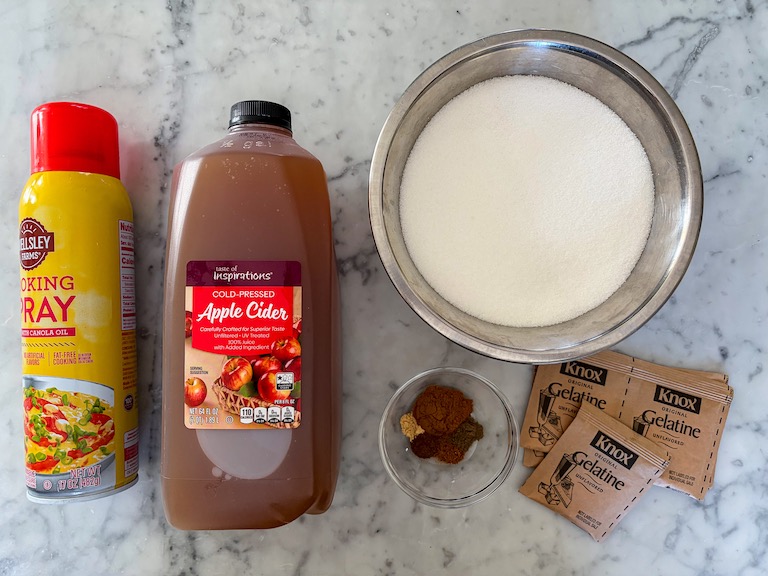 ingredients for making apple cider gummies