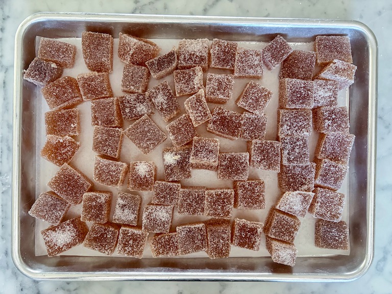 apple cider gummies on a small tray