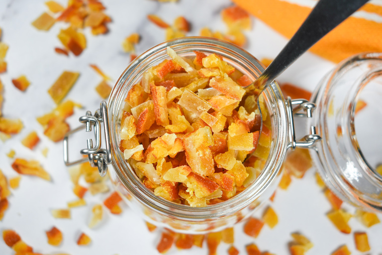 a jar of homemade mixed peel