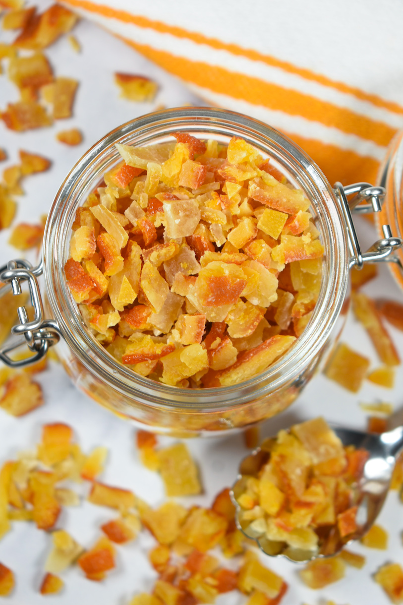 a jar of homemade mixed peel